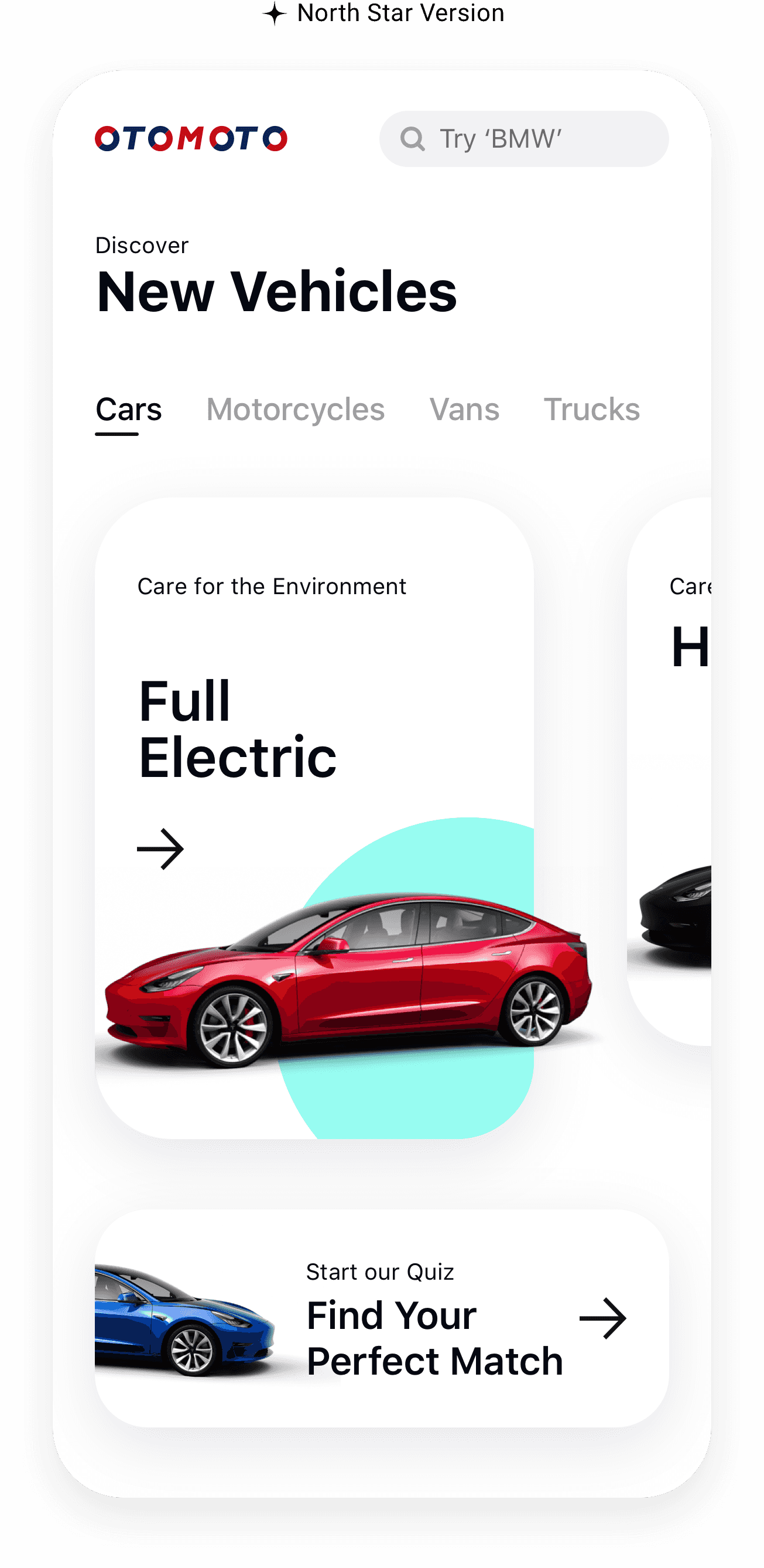 Concept de design UX/UI pour une application mobile de recherche de voiture