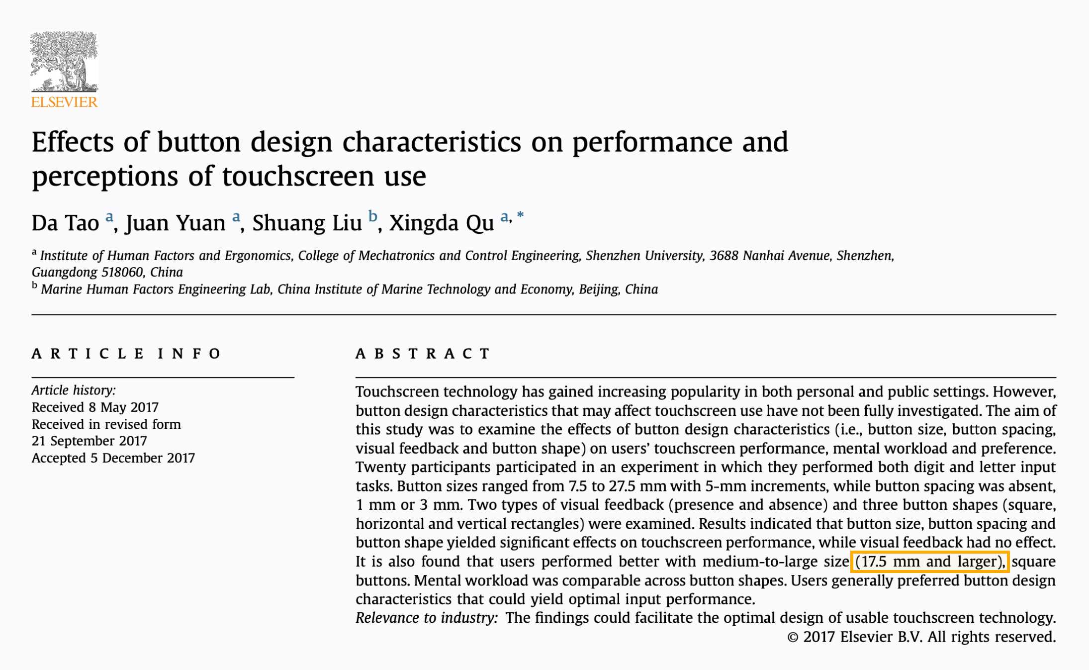 Excerpts from human factors design research that informs ux design for medical device.